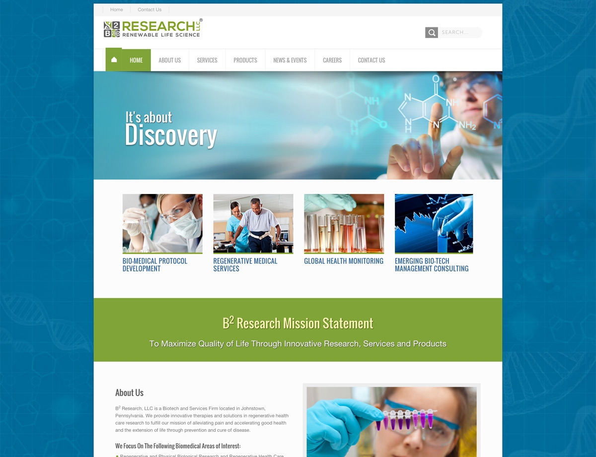 B2 Research Website Web Design and Development in Northern Virginia